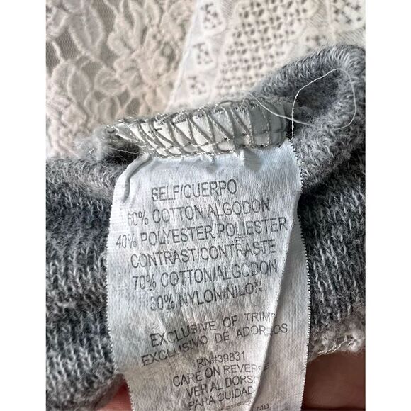 Jolt Grey, Beige, and Pink Long Sleeve Crewneck With Lace Front - Picture 4 of 4